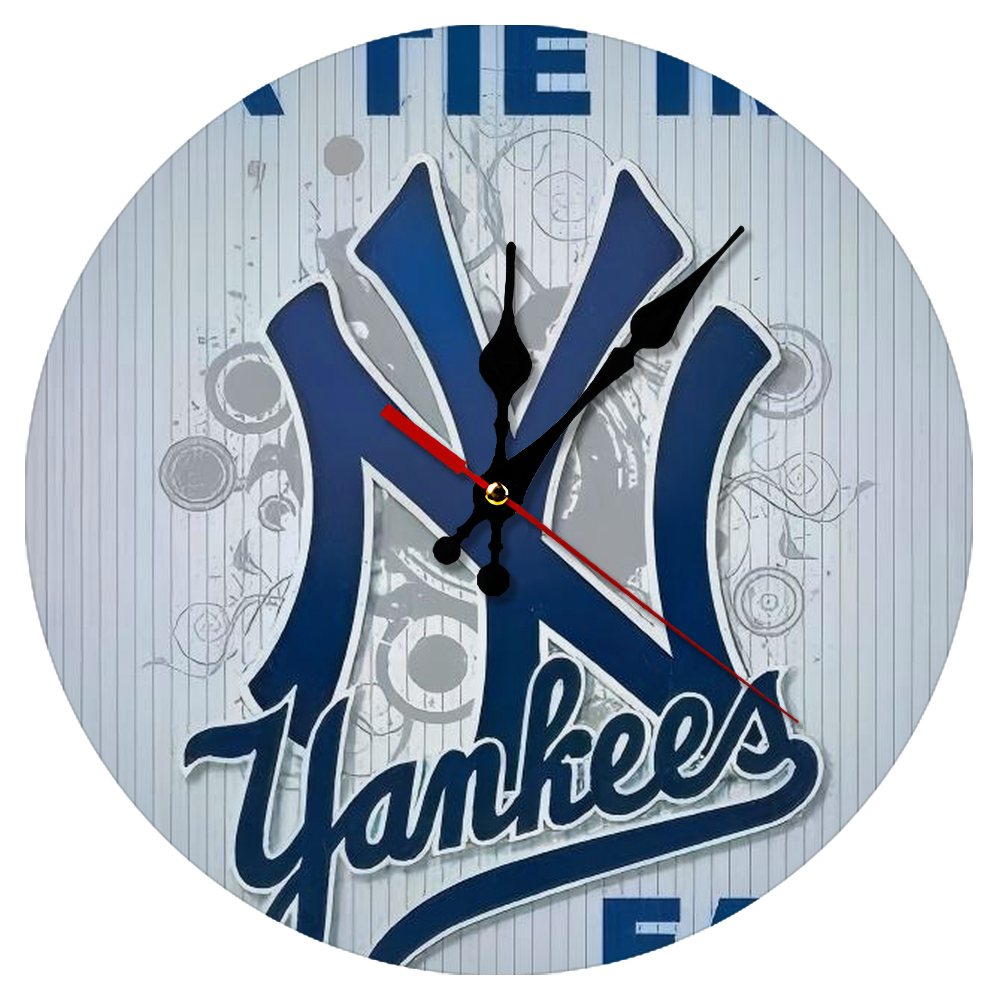 New York Yankees 100 Silent Round Wall Clock – Modern & Stylish DIY Design, Durable Wood Construction, Easy To Install – Perfect For Office, Bedroom, Living Room, And More